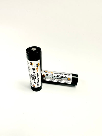 18650 3500mAh Protected Button Top Battery (2 Batteries)