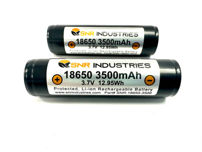 18650 3500mAh Protected Button Top Battery (2 Batteries)